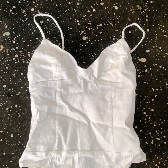 superdown Rocky Denim Bodysuit White Denim Back Zipper Revolve XS NWT $48 - Picture 7 of 7